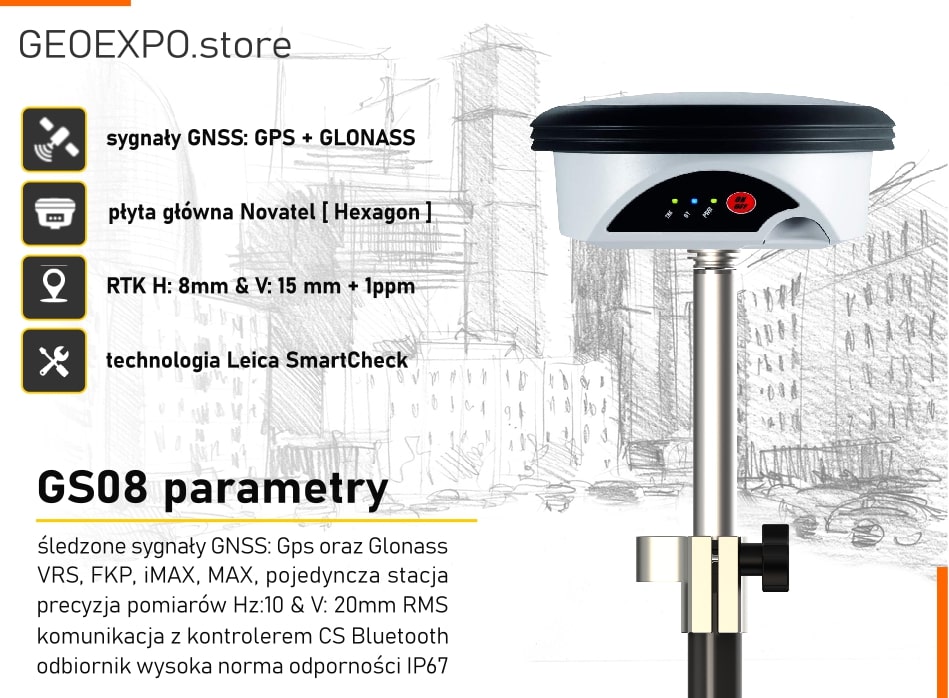 Odbiornik GNSS marki Leica model GS08