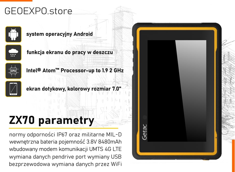 Kontroler polowy Getac ZX70 [ Android ]